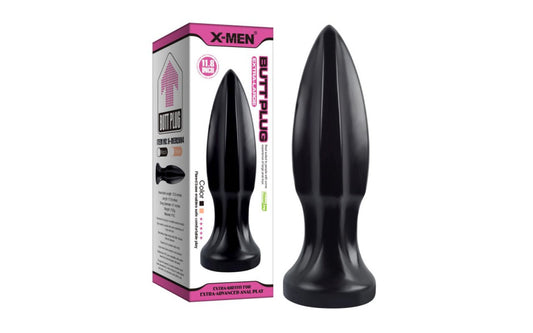 X-MEN Male ANAL PLUG XLarge Cone Butt Plug | Black 11.8 Inch - Advanced $44.95AUD Duchess and Daisy Australia